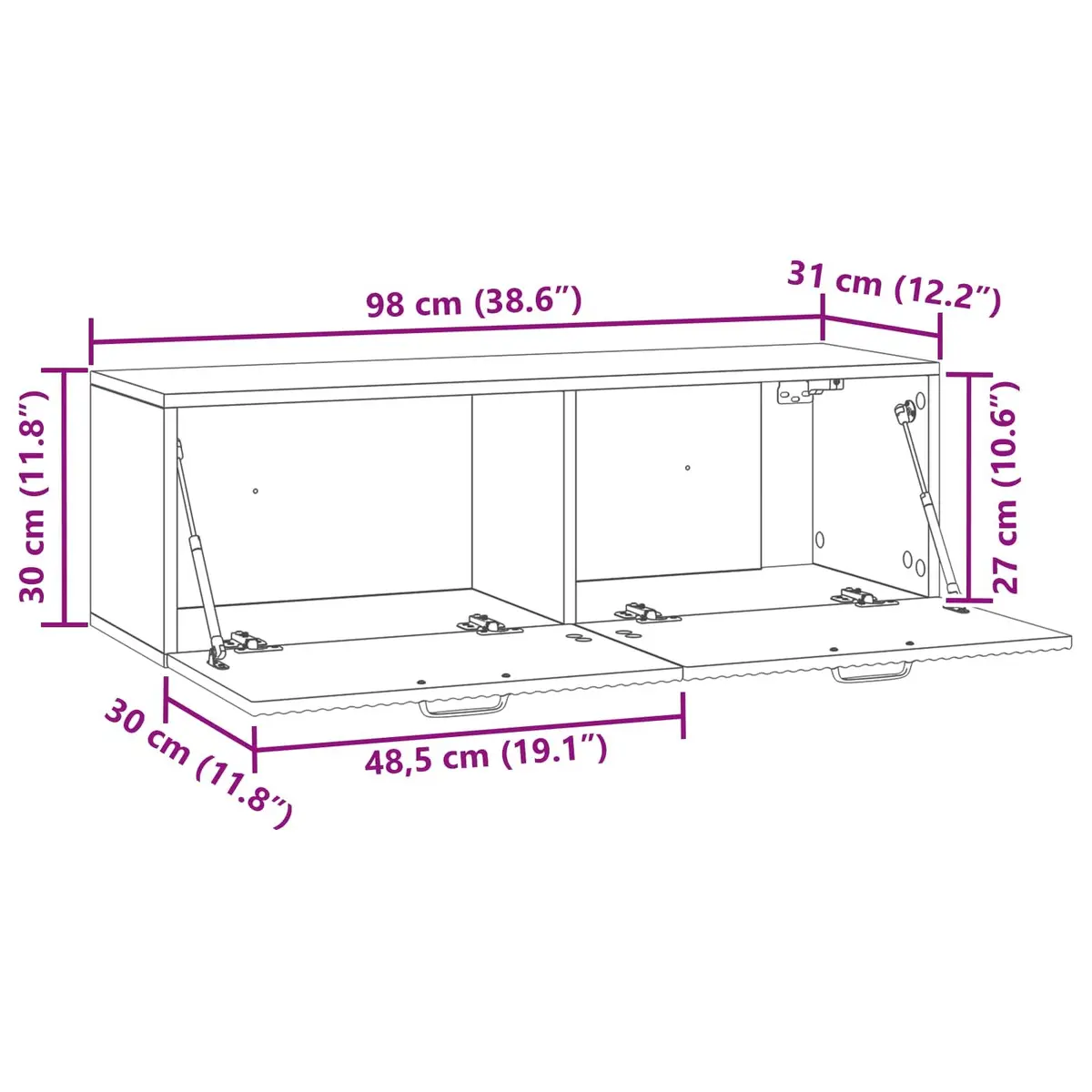 White Wall-Mounted TV Cabinet for Media Storage