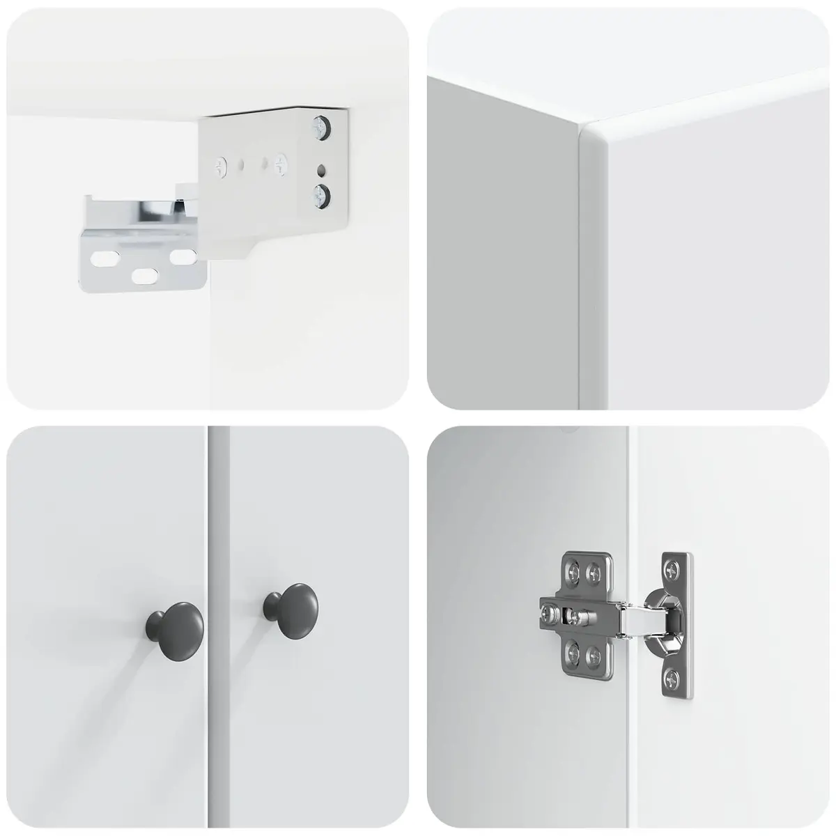 White Engineered Wood Wall-Mounted Cabinet