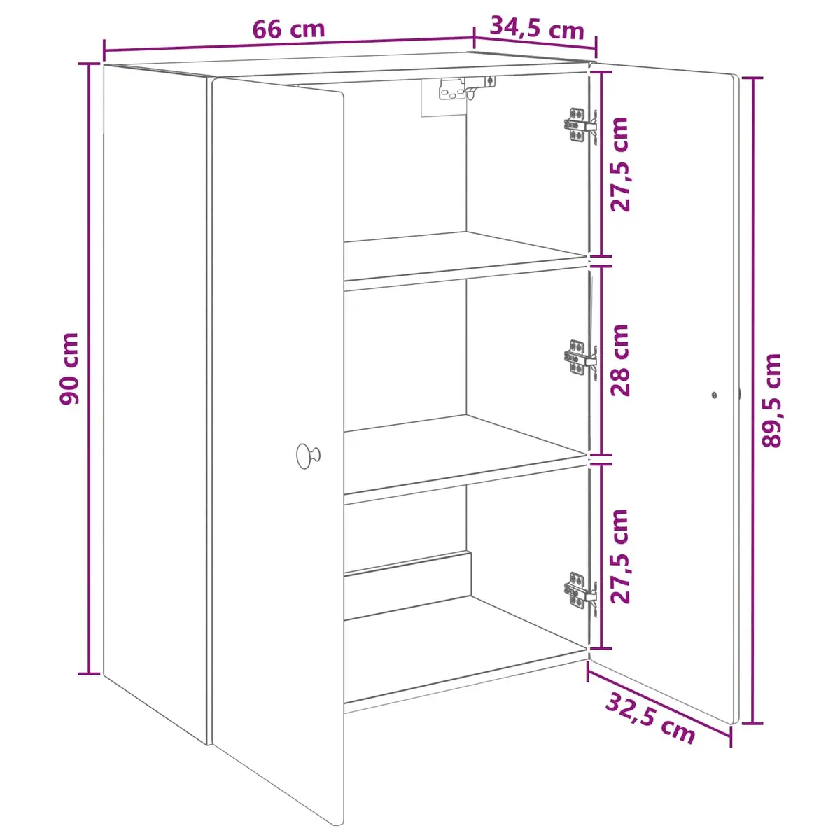 White Engineered Wood Wall-Mounted Cabinet