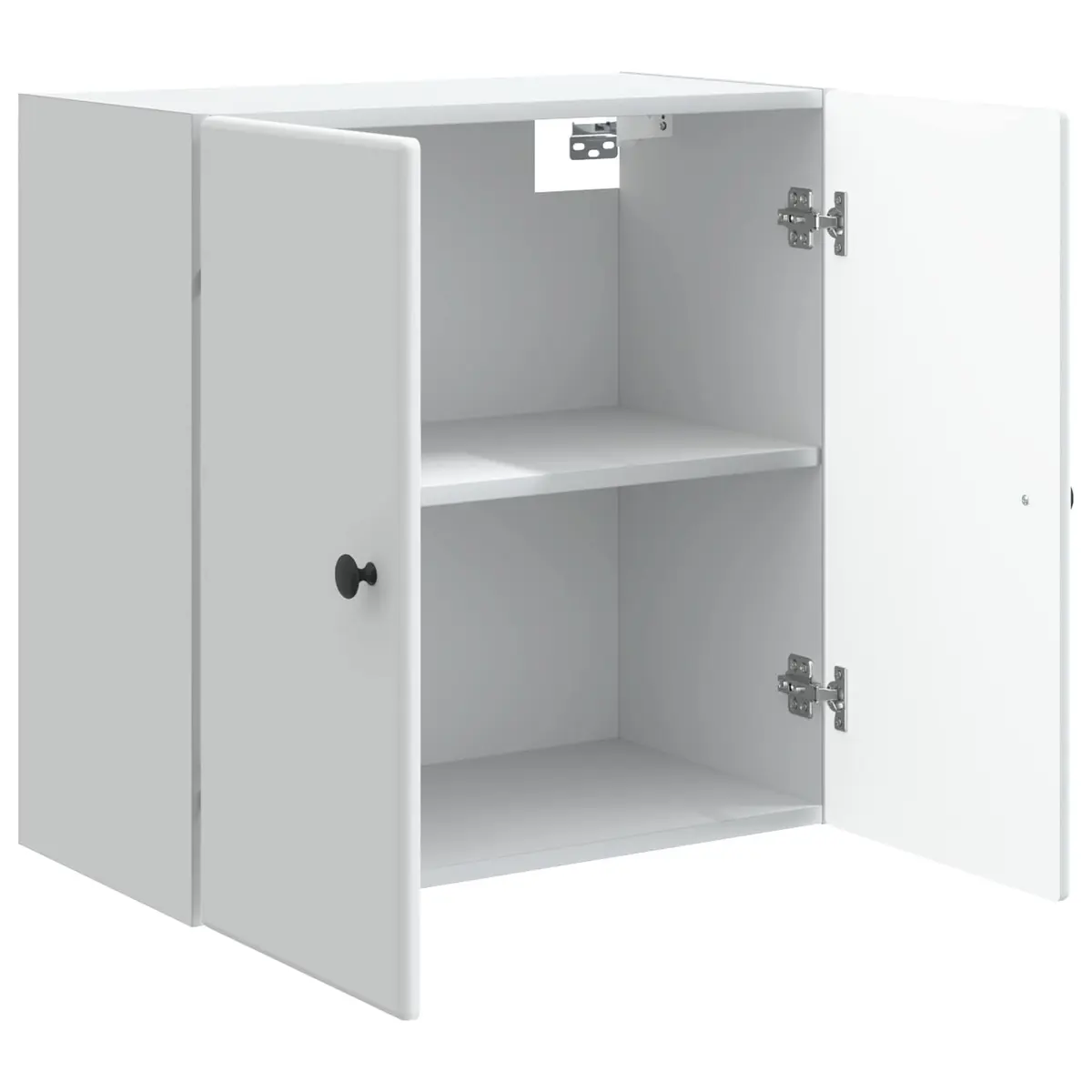 Wall-Mounted Cabinet Engineered Wood White 59x31x60cm Multiple Shelves Door