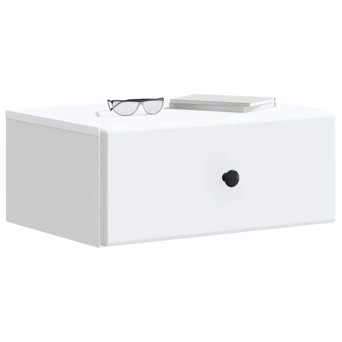 Wall-Mounted Bedside Cabinet in White