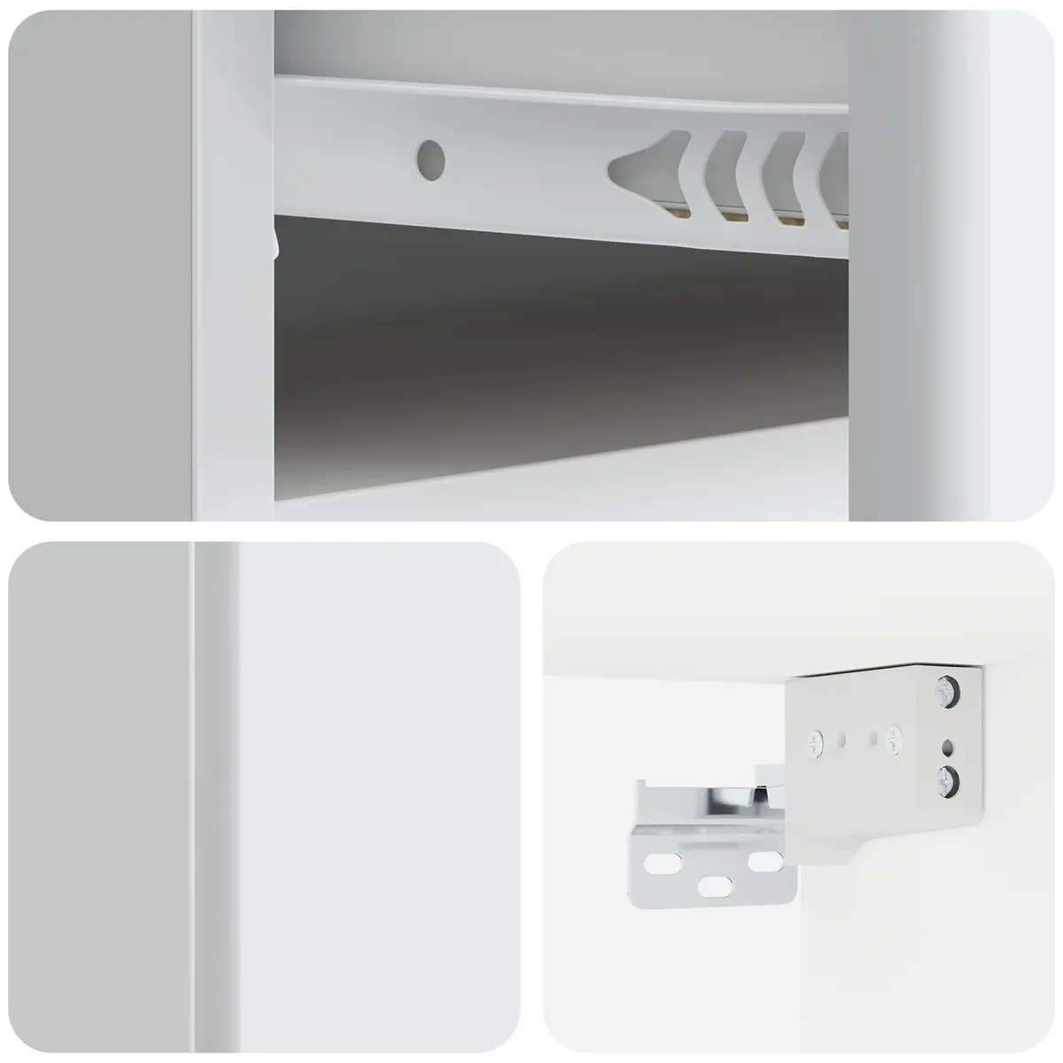 Wall-Mounted Bedside Cabinet in White