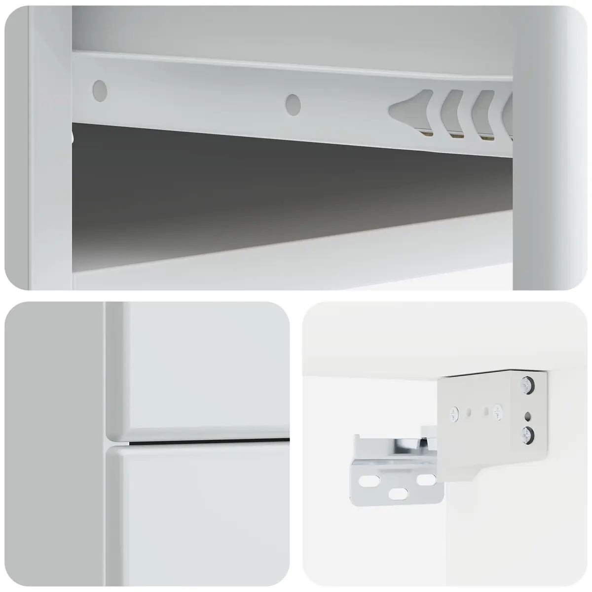 White Wall-Mounted Bedside Cabinet with Storage Drawer