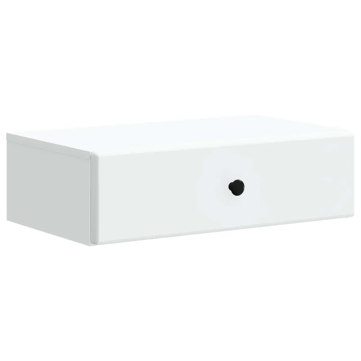 White Wall-Mounted Storage Side Table with Drawers