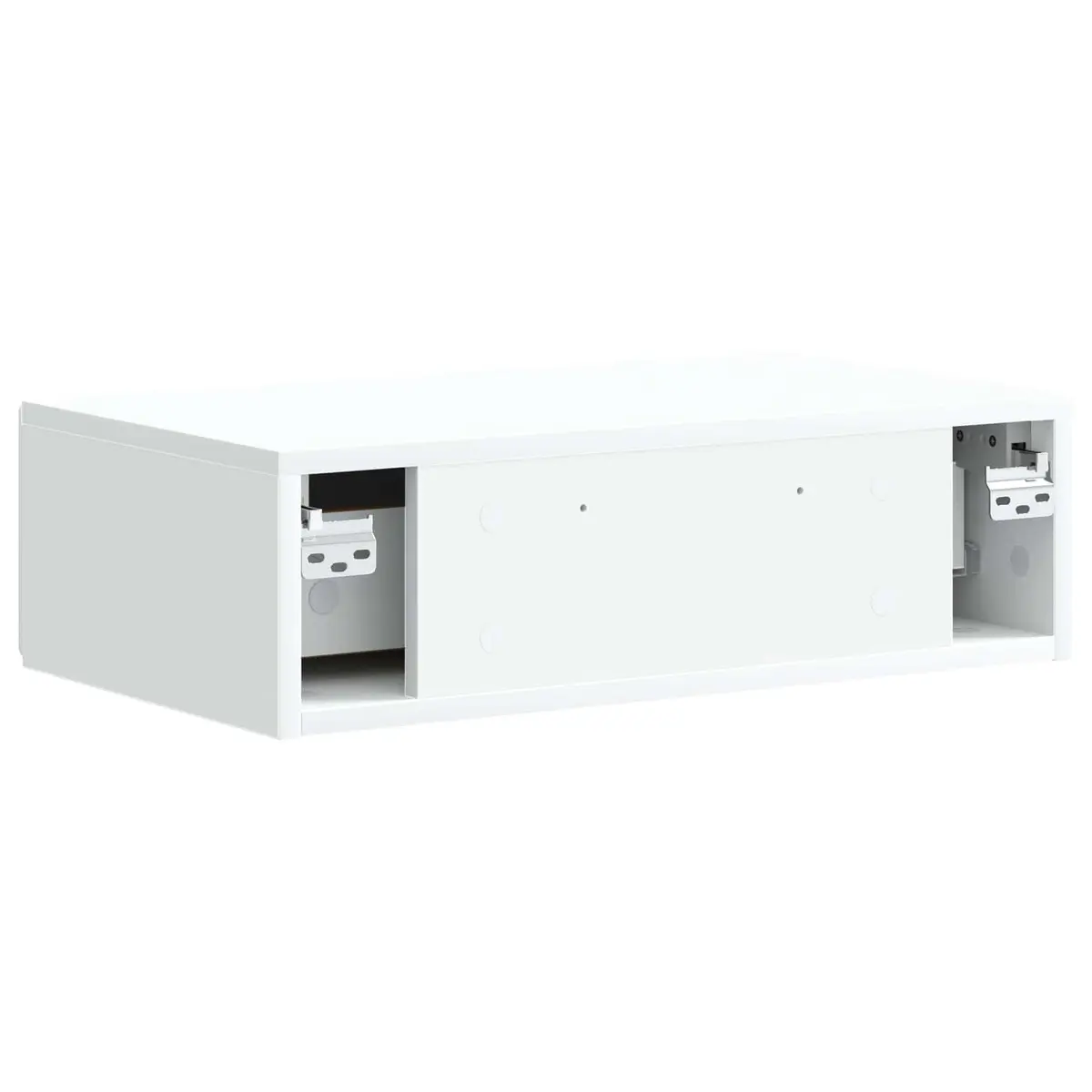 White Wall-Mounted Storage Side Table with Drawers