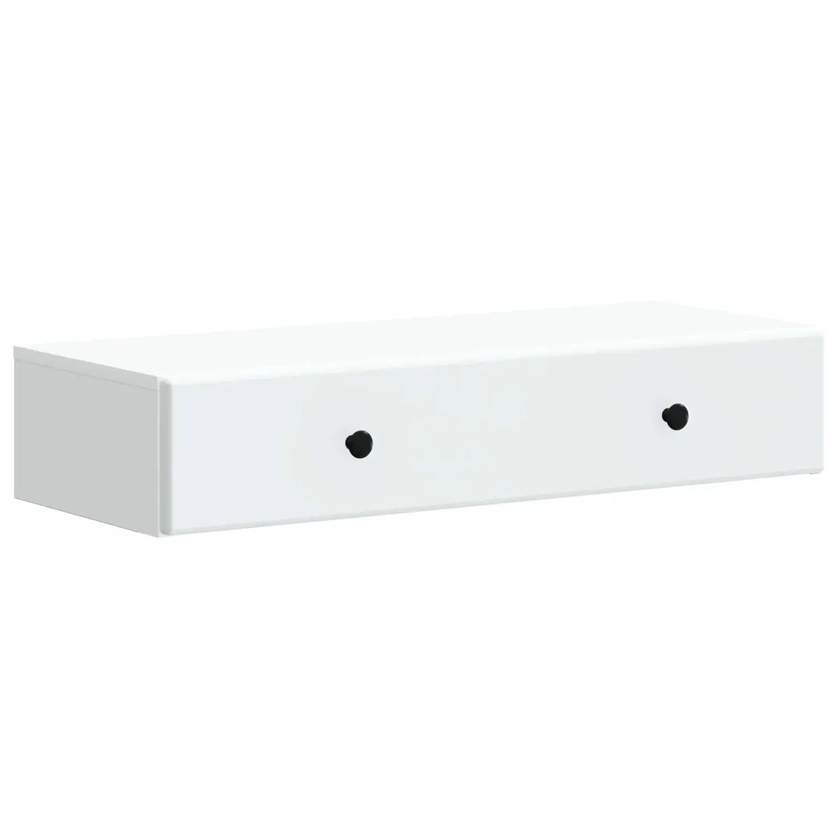 Wall-Mounted Side Table with Drawers in White