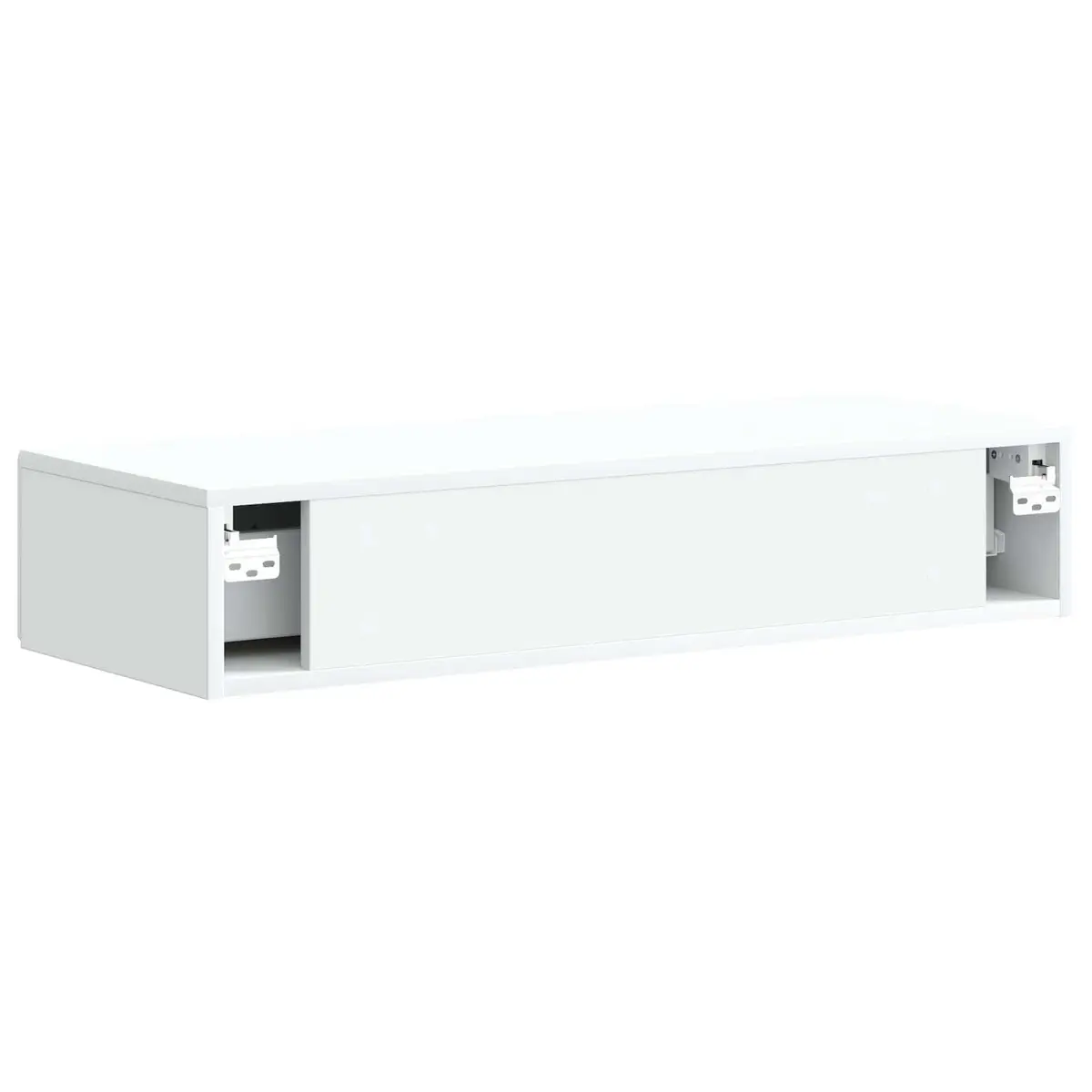 Wall-Mounted Side Table with Drawers in White