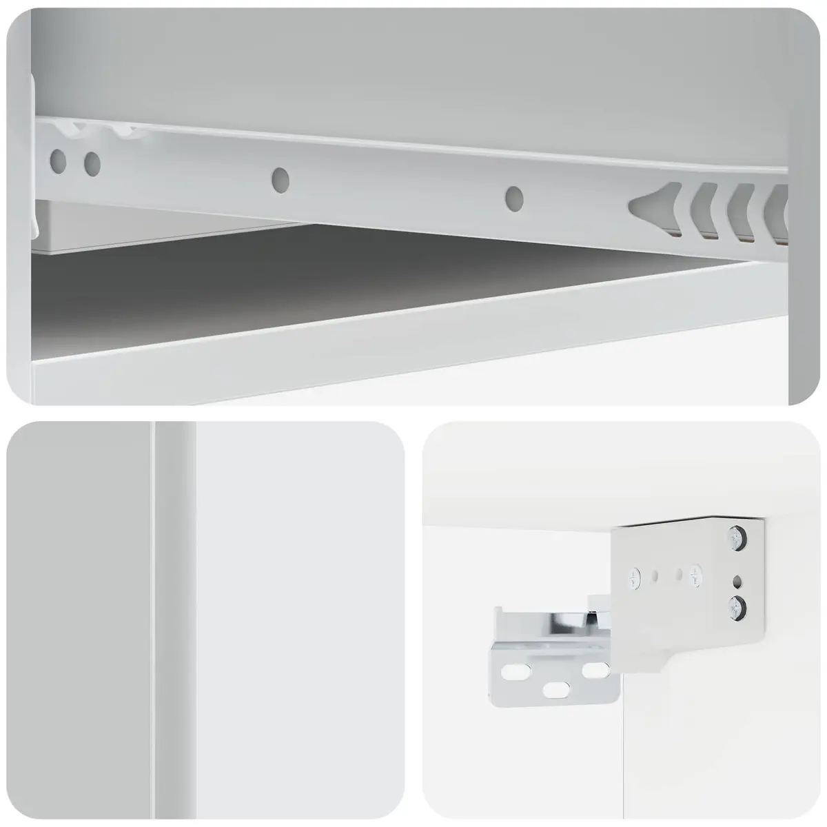 Wall-Mounted Side Table with Drawers in White
