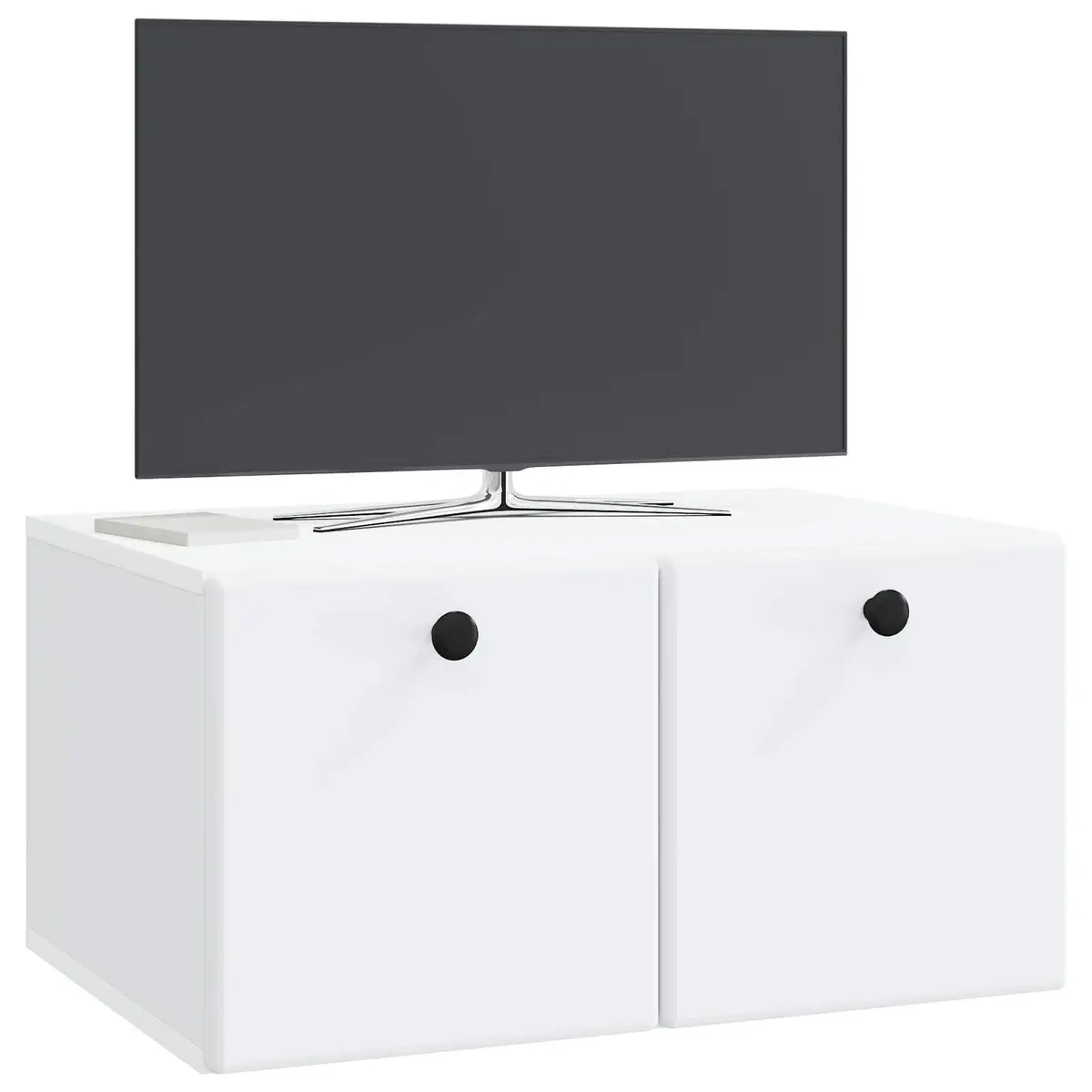 White Wall-Mounted TV Cabinet for Living Rooms