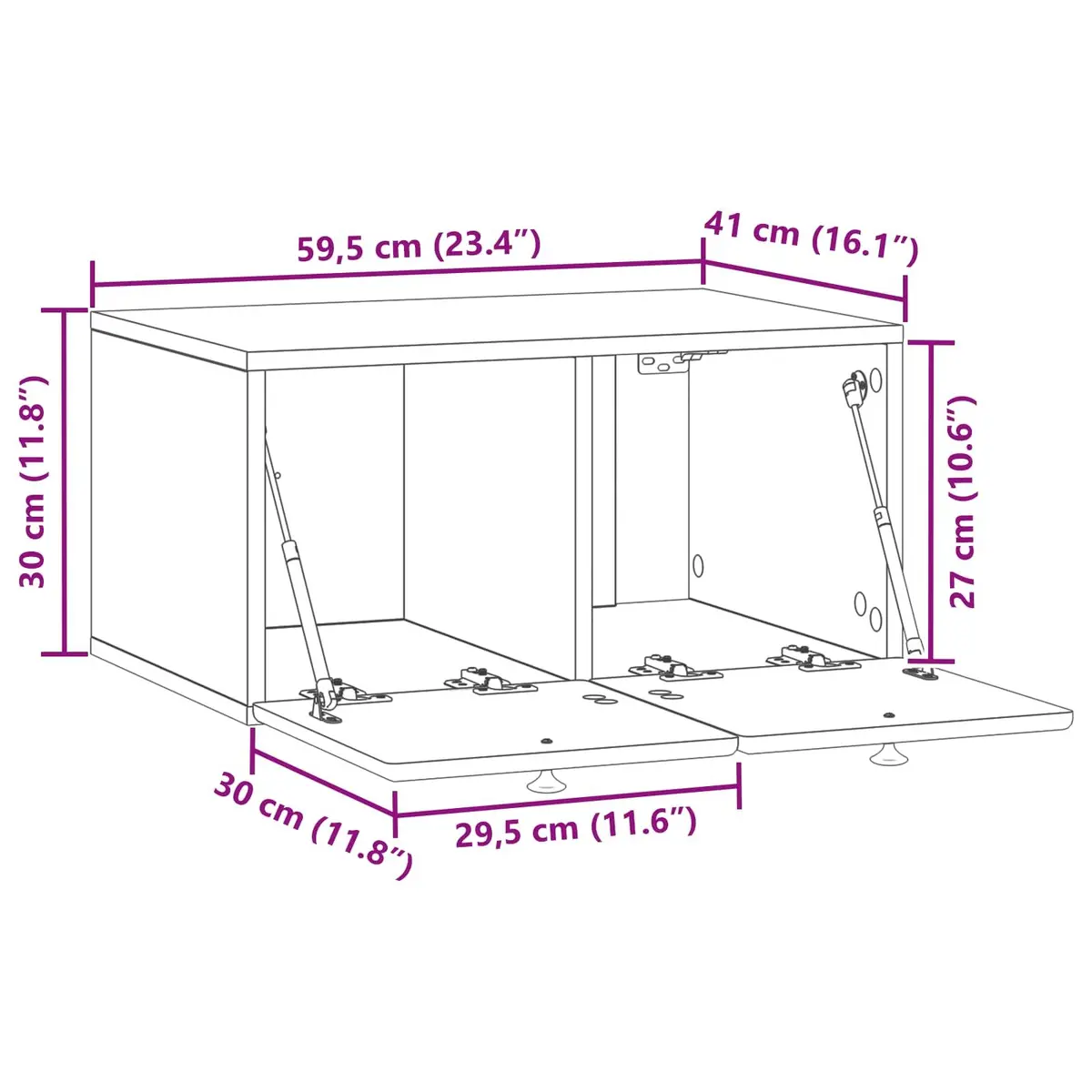 White Wall-Mounted TV Cabinet for Living Rooms