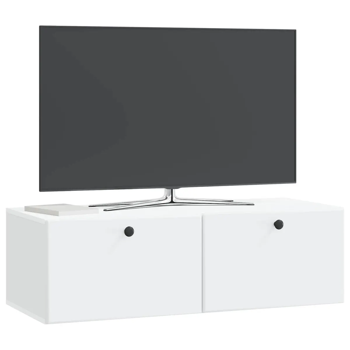 Wall-Mounted TV Cabinet in White, 98 x 41 x 30 cm