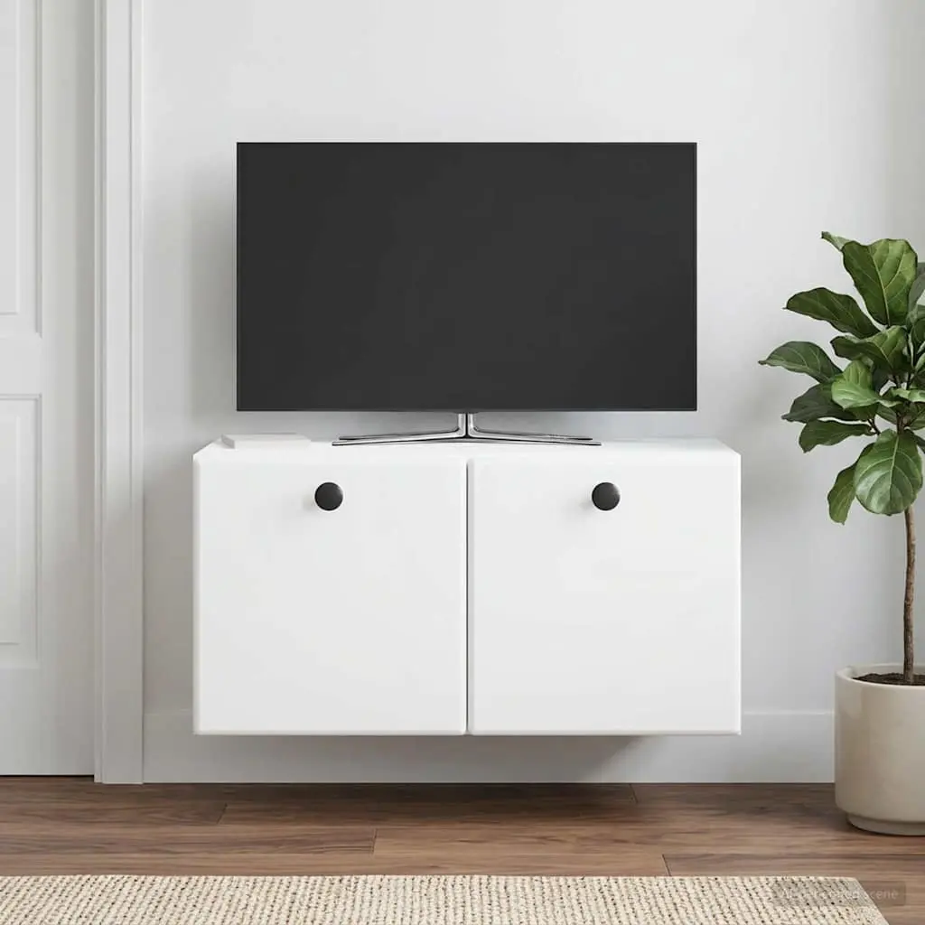 Wall-Mounted TV Cabinet Engineered Wood 59.5 x 31 x 30 cm White