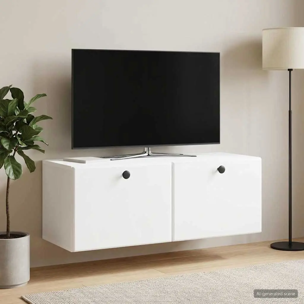 Wall-Mounted TV Cabinet Engineered Wood 78.5 x 31 x 30 cm White
