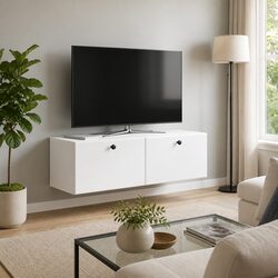 Durable Wall-Mounted TV Cabinet with Spacious Storage