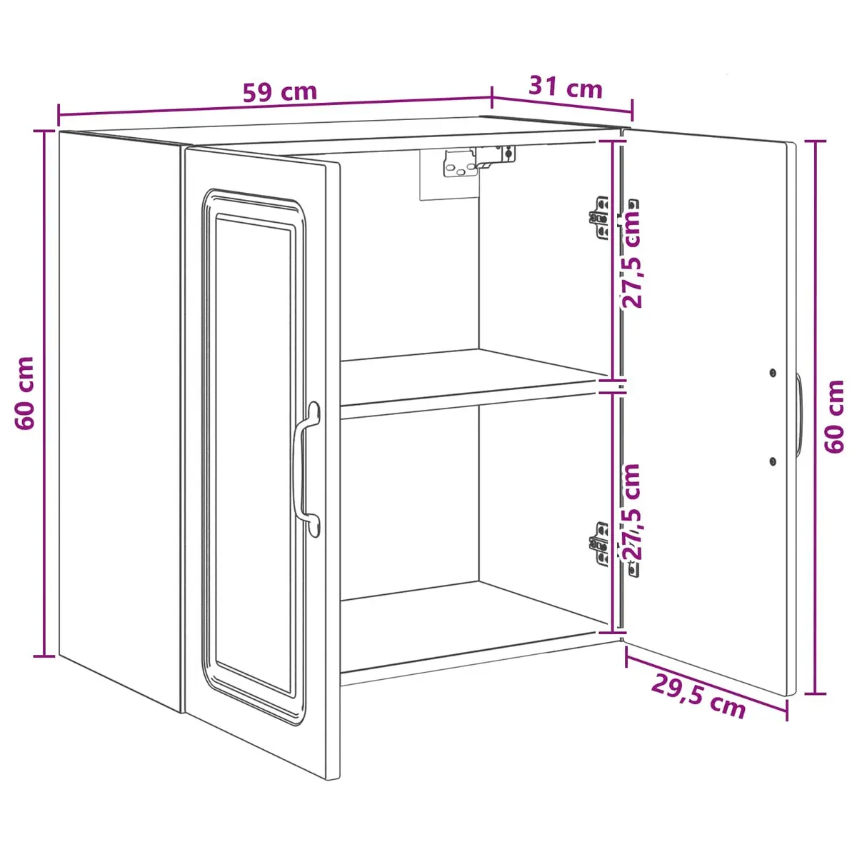Wall-Mounted Storage Cabinet with Adjustable Shelves