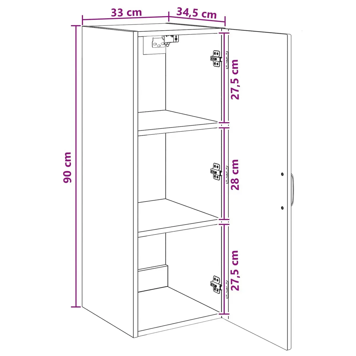Wall-Mounted Storage Cabinet in White