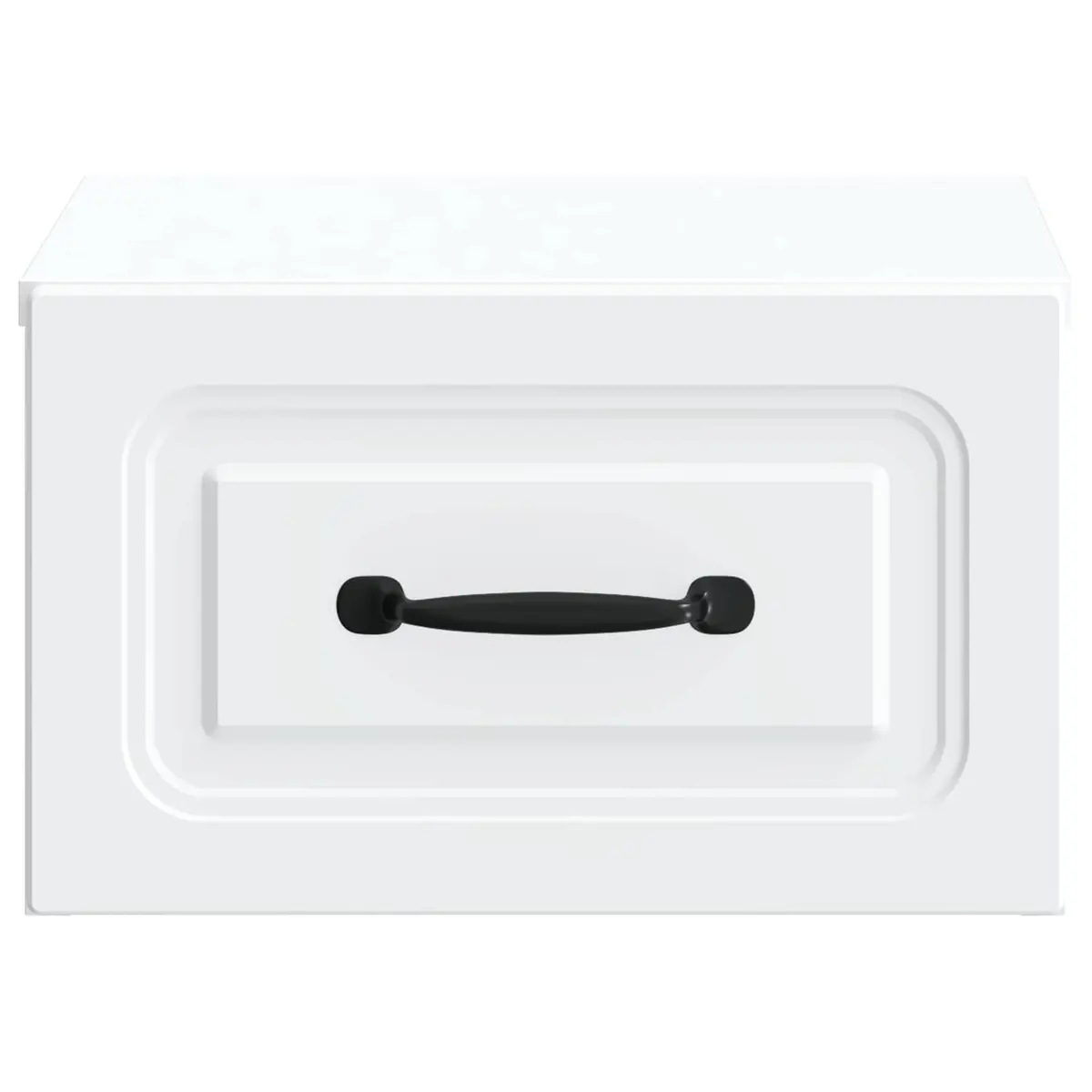 Wall-Mounted White Nightstand with LED Lighting