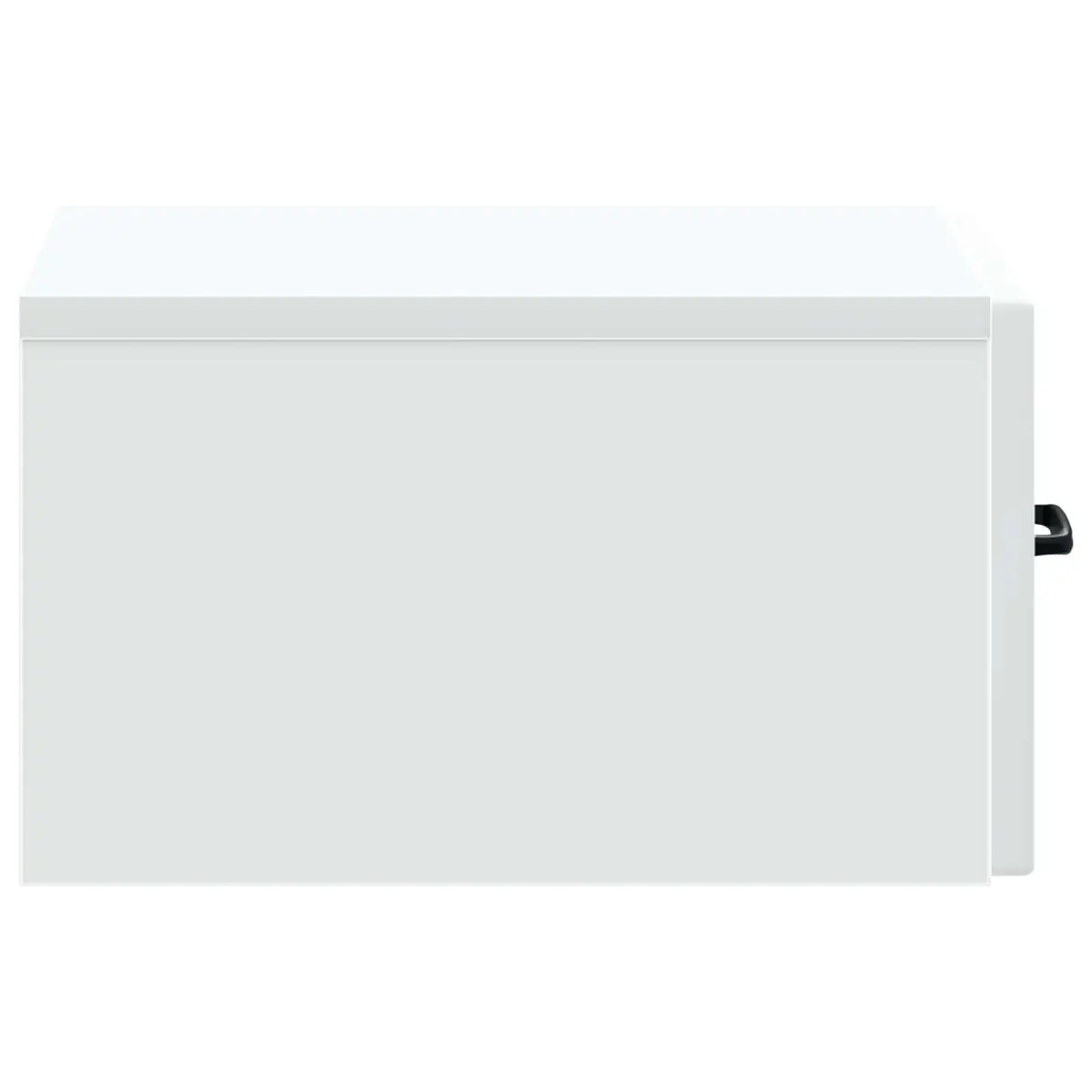 Wall-Mounted White Nightstand with LED Lighting