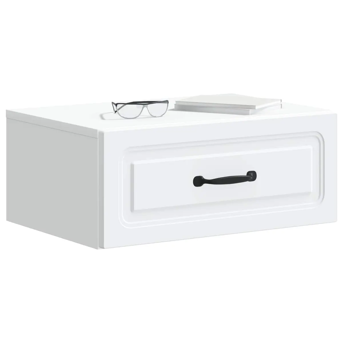 Wall-Mounted Bedside Cabinet in White