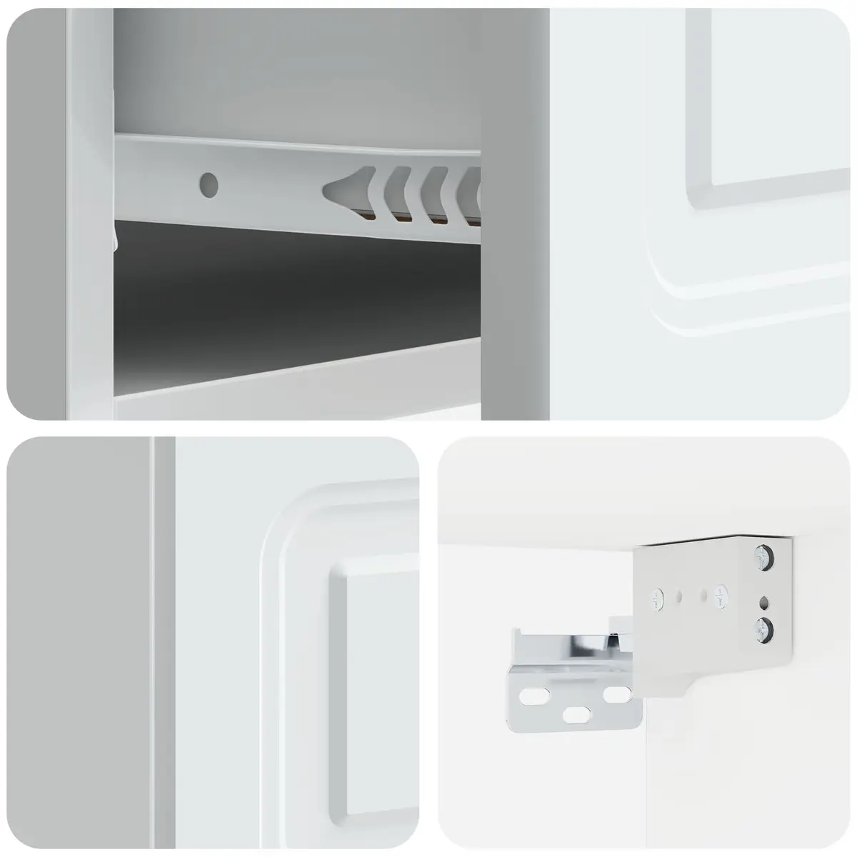 Wall-Mounted Bedside Cabinet in White