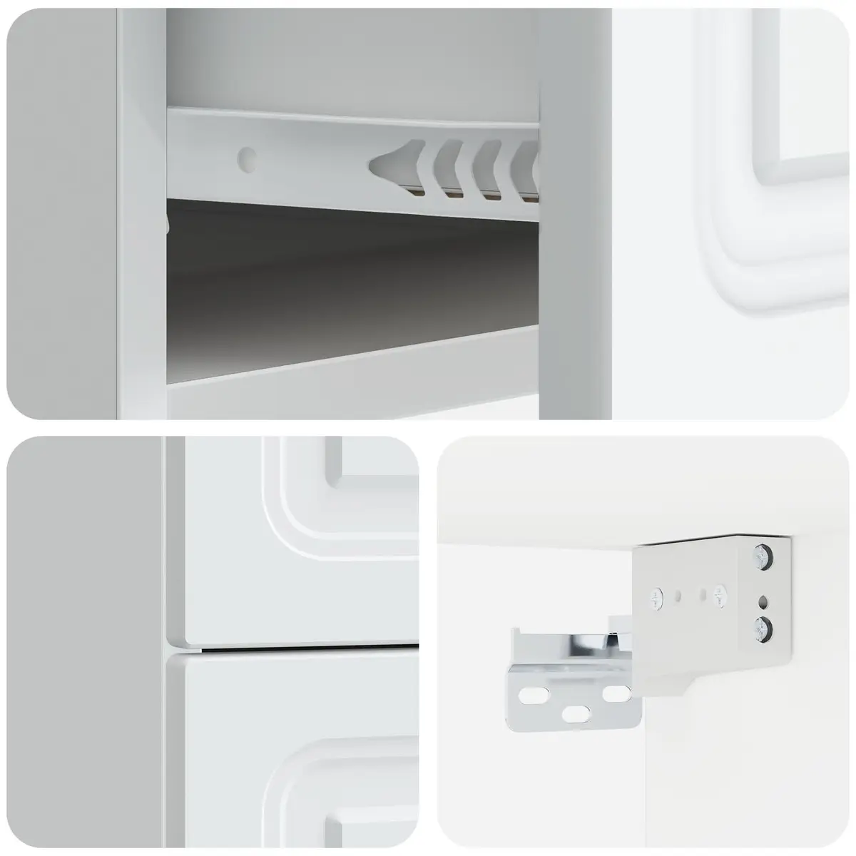 Wall-Mounted Bedside Cabinet with Sliding Doors