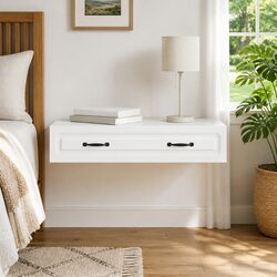 Sturdy White Wall-Mounted Storage Cabinet with Adjustable Shelves