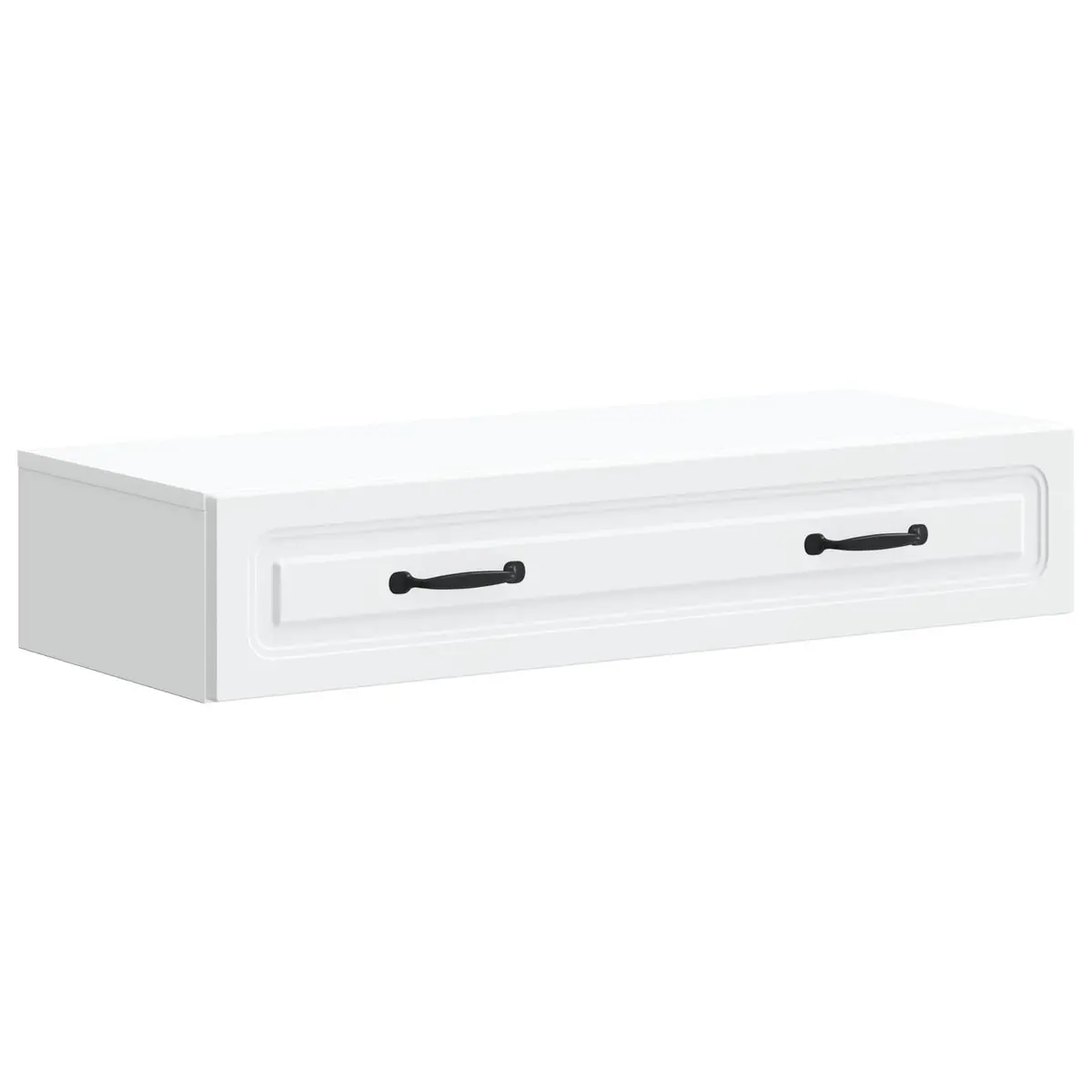 White Wall-Mounted Storage Cabinet with Adjustable Shelves