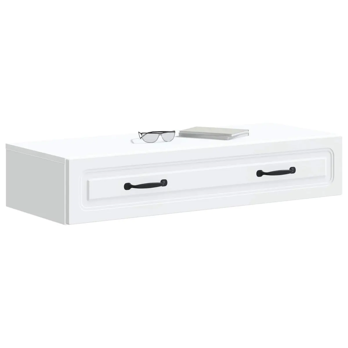 White Wall-Mounted Storage Cabinet with Adjustable Shelves