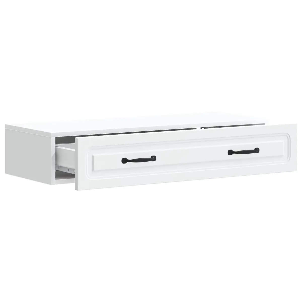 White Wall-Mounted Storage Cabinet with Adjustable Shelves