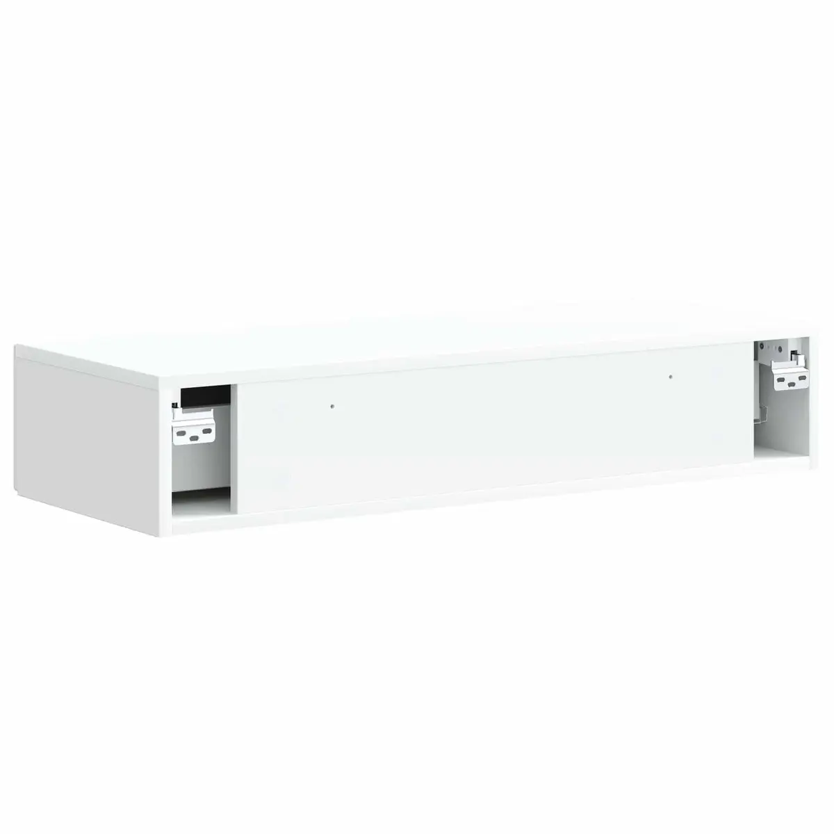 White Wall-Mounted Storage Cabinet with Adjustable Shelves