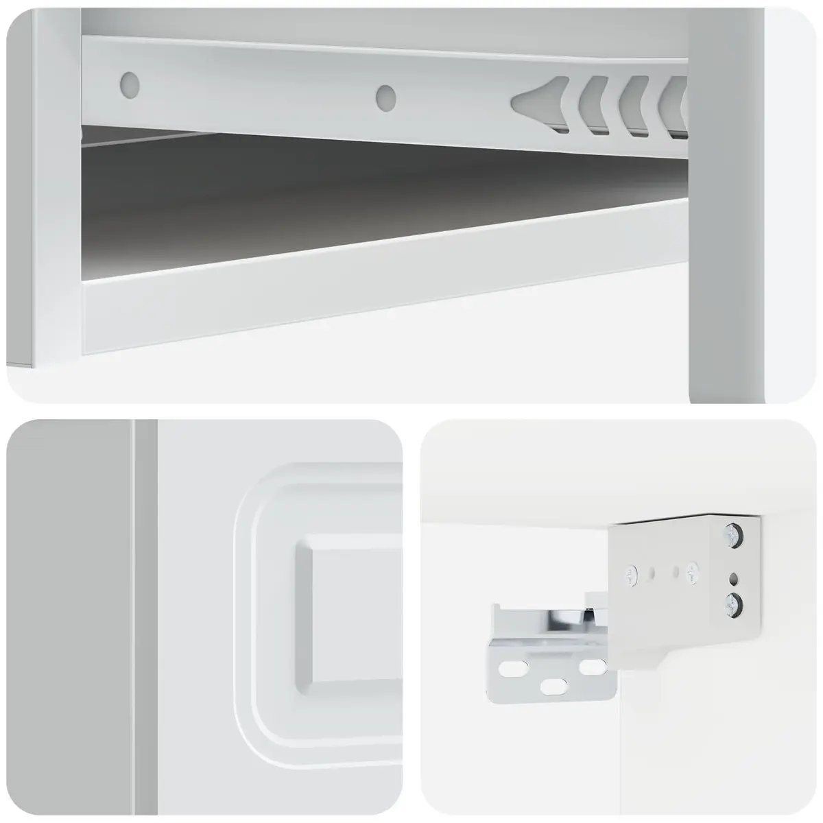 White Wall-Mounted Storage Cabinet with Adjustable Shelves
