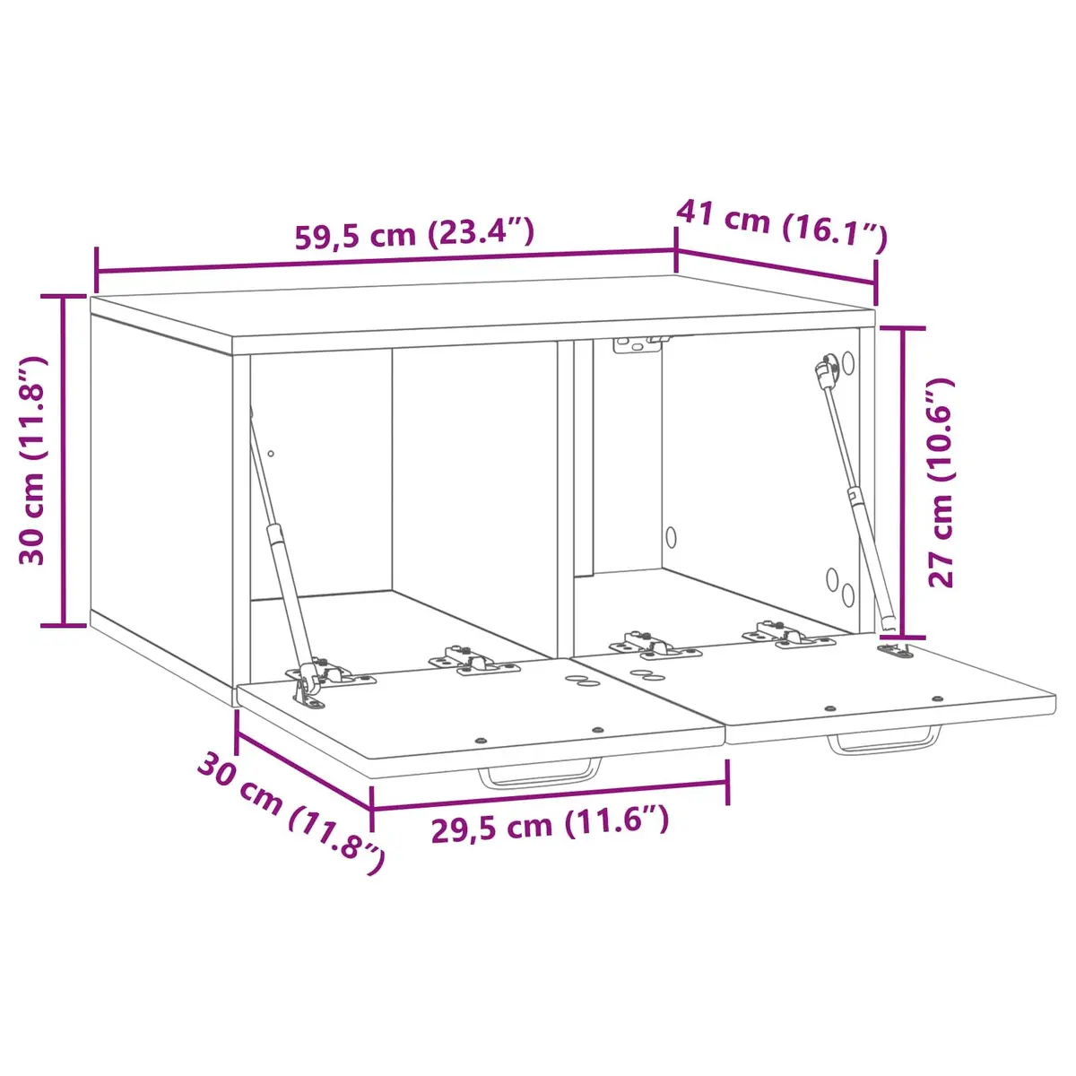 Wall-Mounted TV Cabinet White Entertainment Unit Modern Living Room Storage