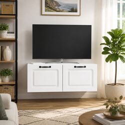 Premium Wall-Mounted TV Cabinet in White for Modern Spaces