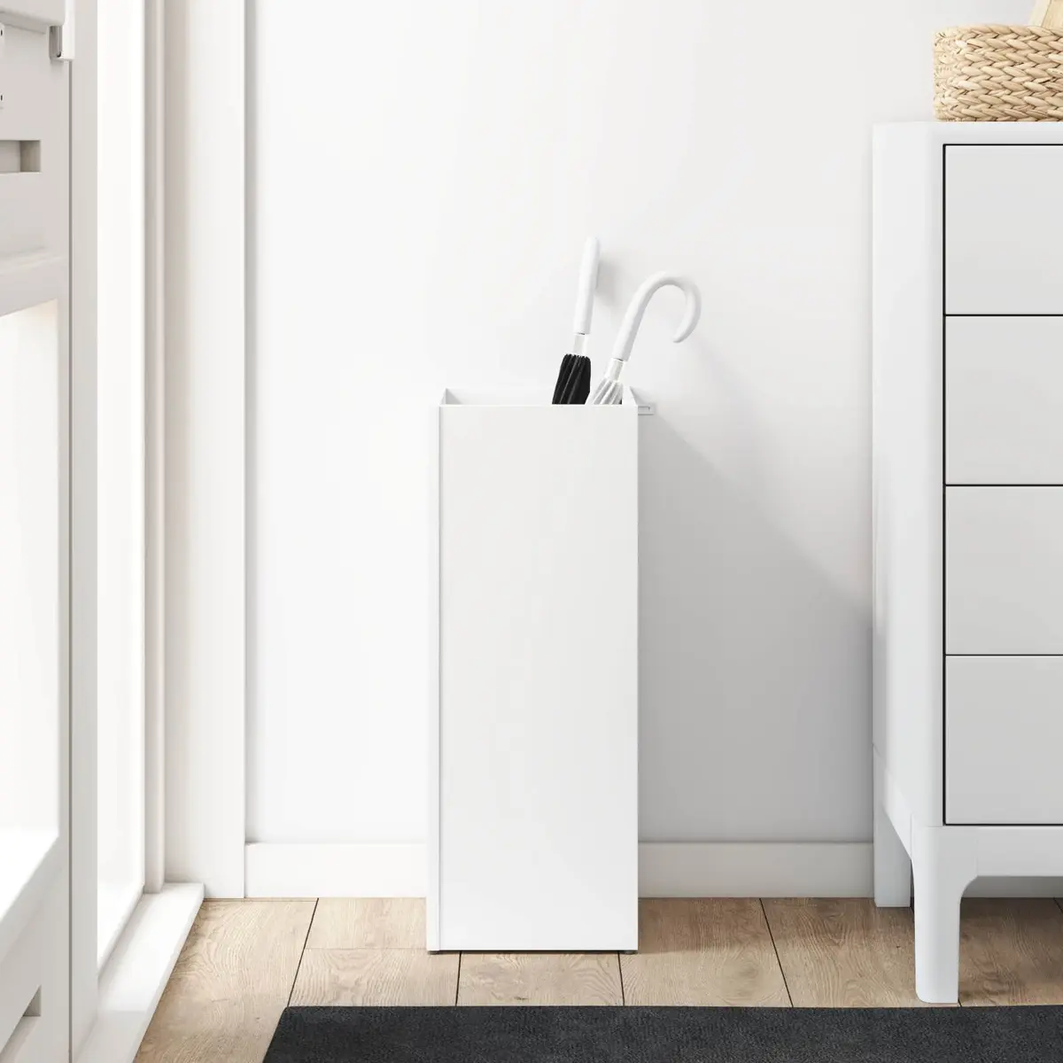 Umbrella Stand White Modern Storage Rack Hallway Entryway Organiser Engineered
