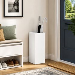 Modern White Wooden Umbrella Stand for Organized Storage