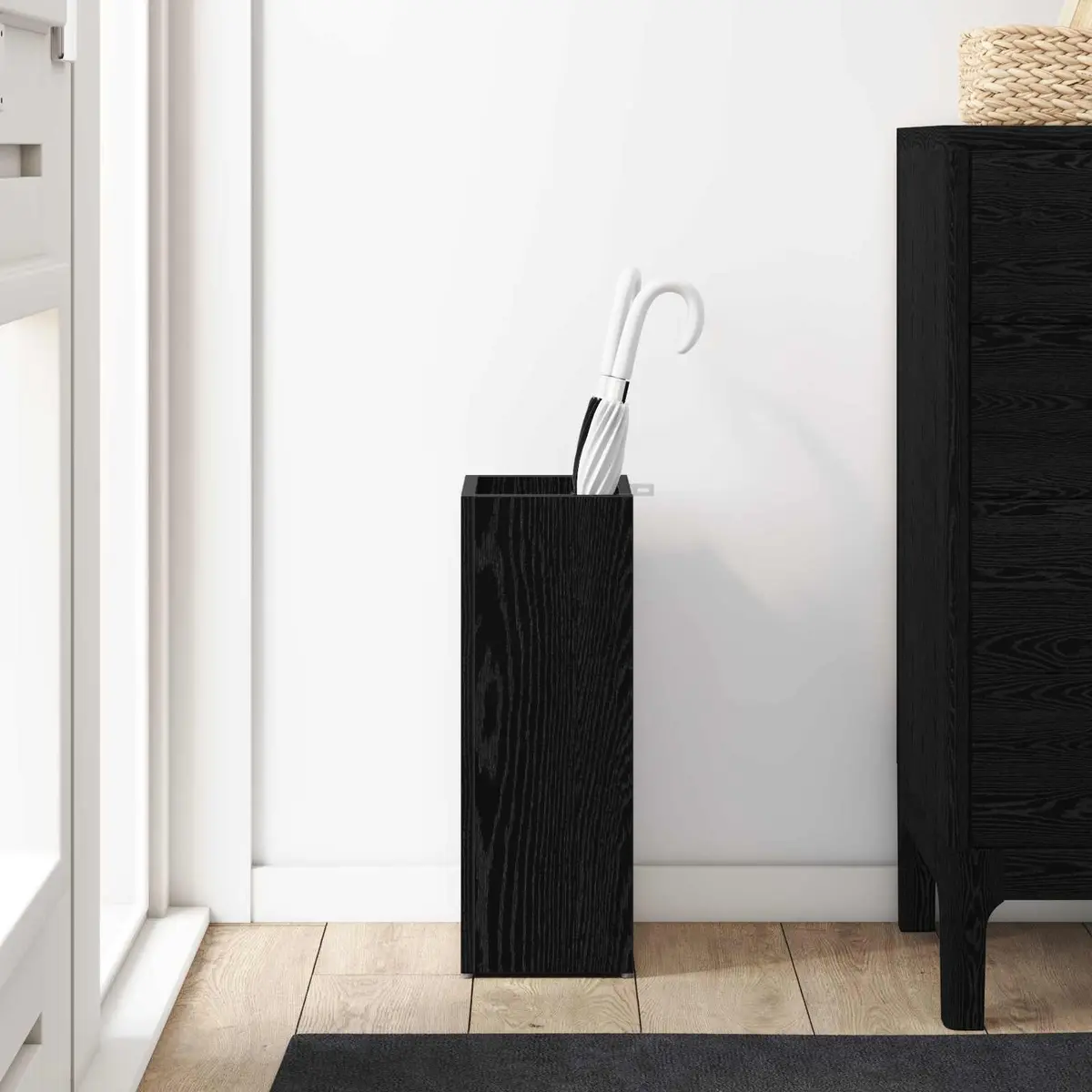 Umbrella Stand Engineered Wood Rectangular Black