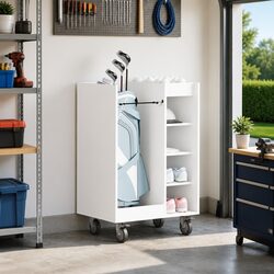 Premium White Wooden Golf Storage Cabinet for Organizing