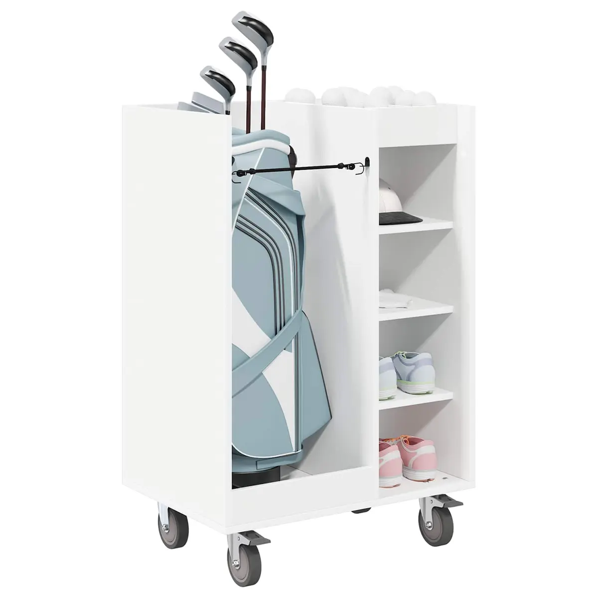 Golf Cabinet Wooden White 65x45x98cm