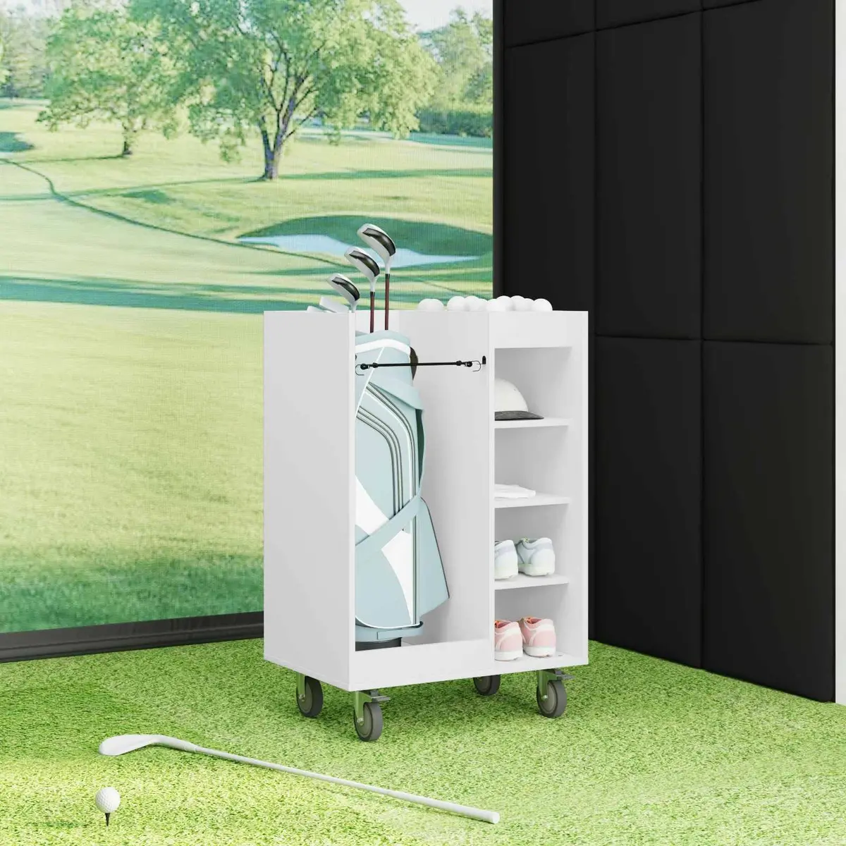 Golf Cabinet Wooden White 65x45x98cm