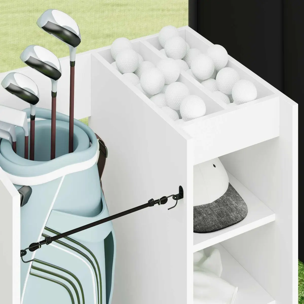 Golf Cabinet Wooden White 65x45x98cm