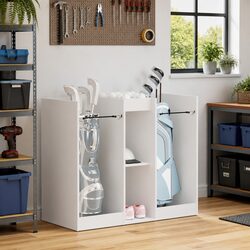 Durable White Wooden Golf Cabinet for Storage 102 x 45 x 85.5 cm
