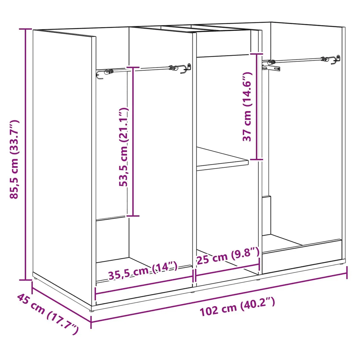 White Wooden Golf Cabinet for Storage 102 x 45 x 85.5 cm