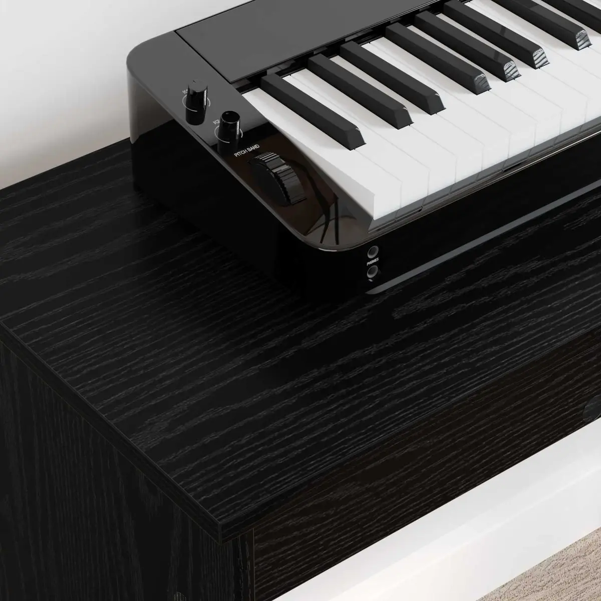 Keyboard Stand Engineered Wood 100x32x64cm Black Oak