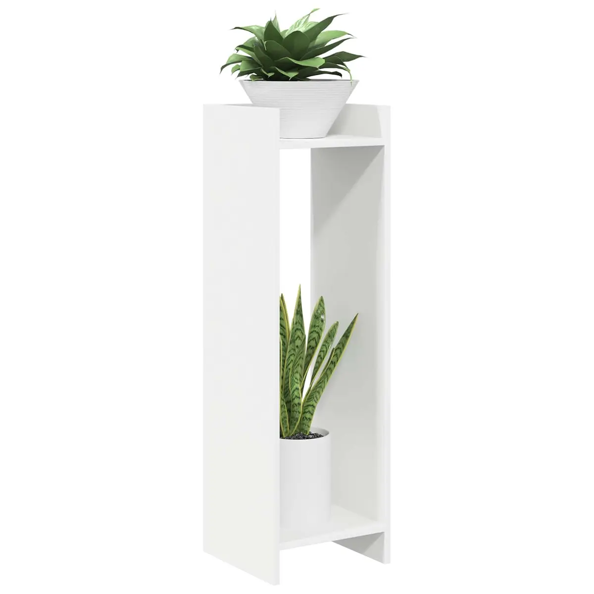 Plant Stand Engineered Wood 30 x 30 x 100 cm White 2 pcs Indoor Vertical Display Organizer