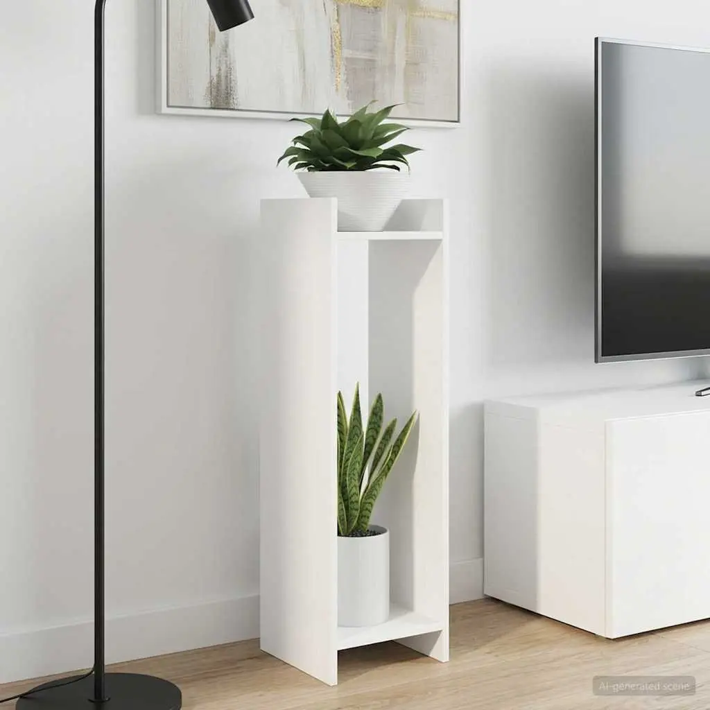 Plant Stand Engineered Wood 30 x 30 x 100 cm White 2 pcs Indoor Vertical Display Organizer