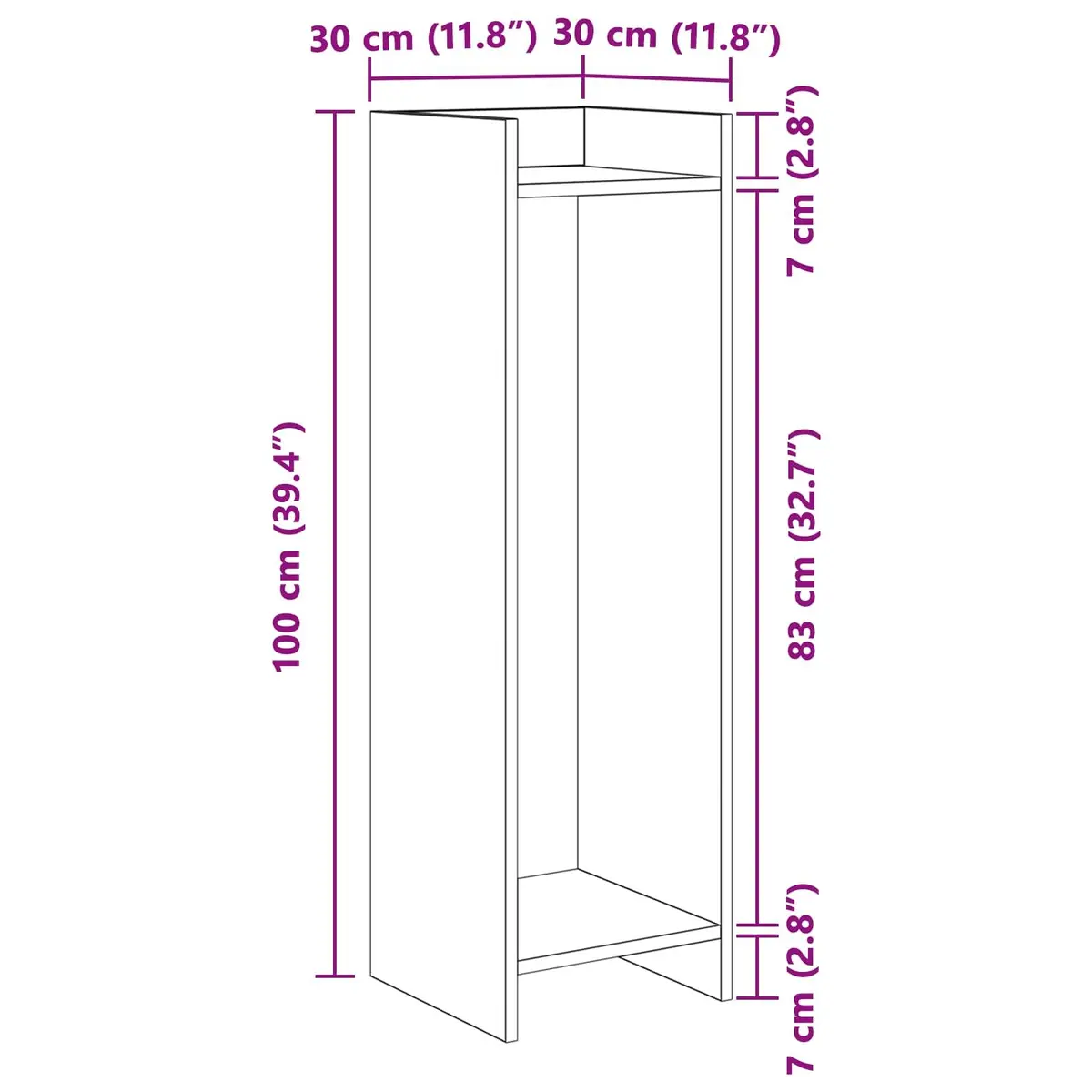 Plant Stand Engineered Wood 30 x 30 x 100 cm White 2 pcs Indoor Vertical Display Organizer
