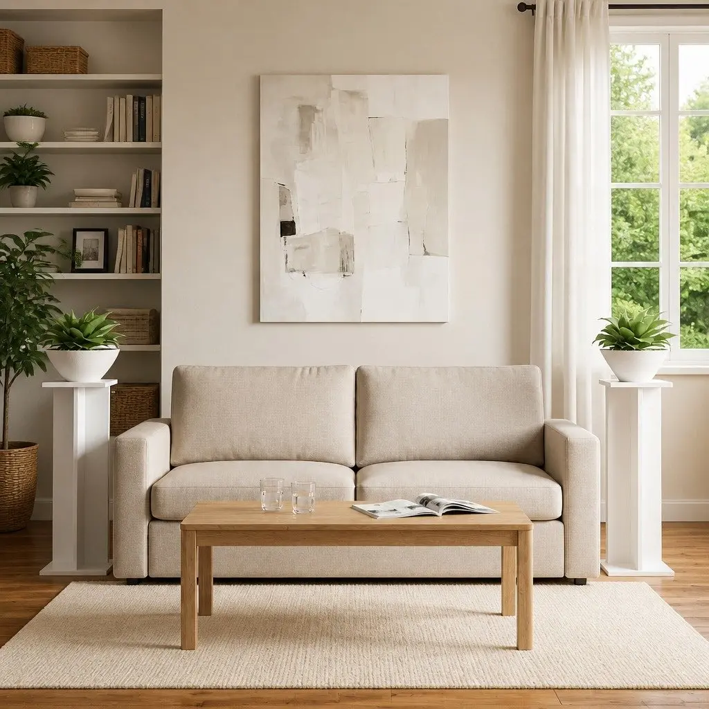 Plant Stand 2 Pieces White Modern Multi-Tier Display Indoor Living Room Garden