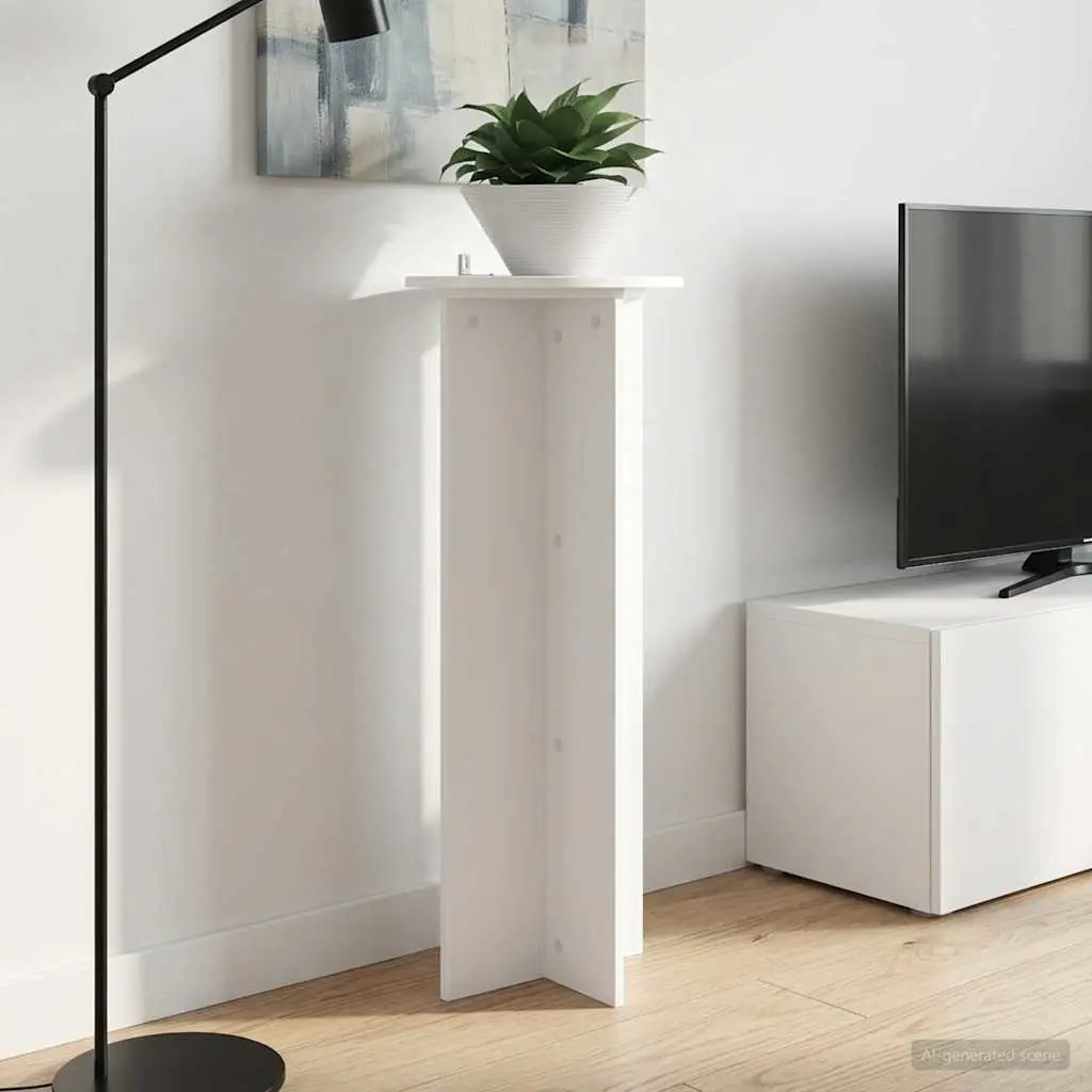 Plant Stand Engineered Wood Ø40 x 100 cm White 2 pcs