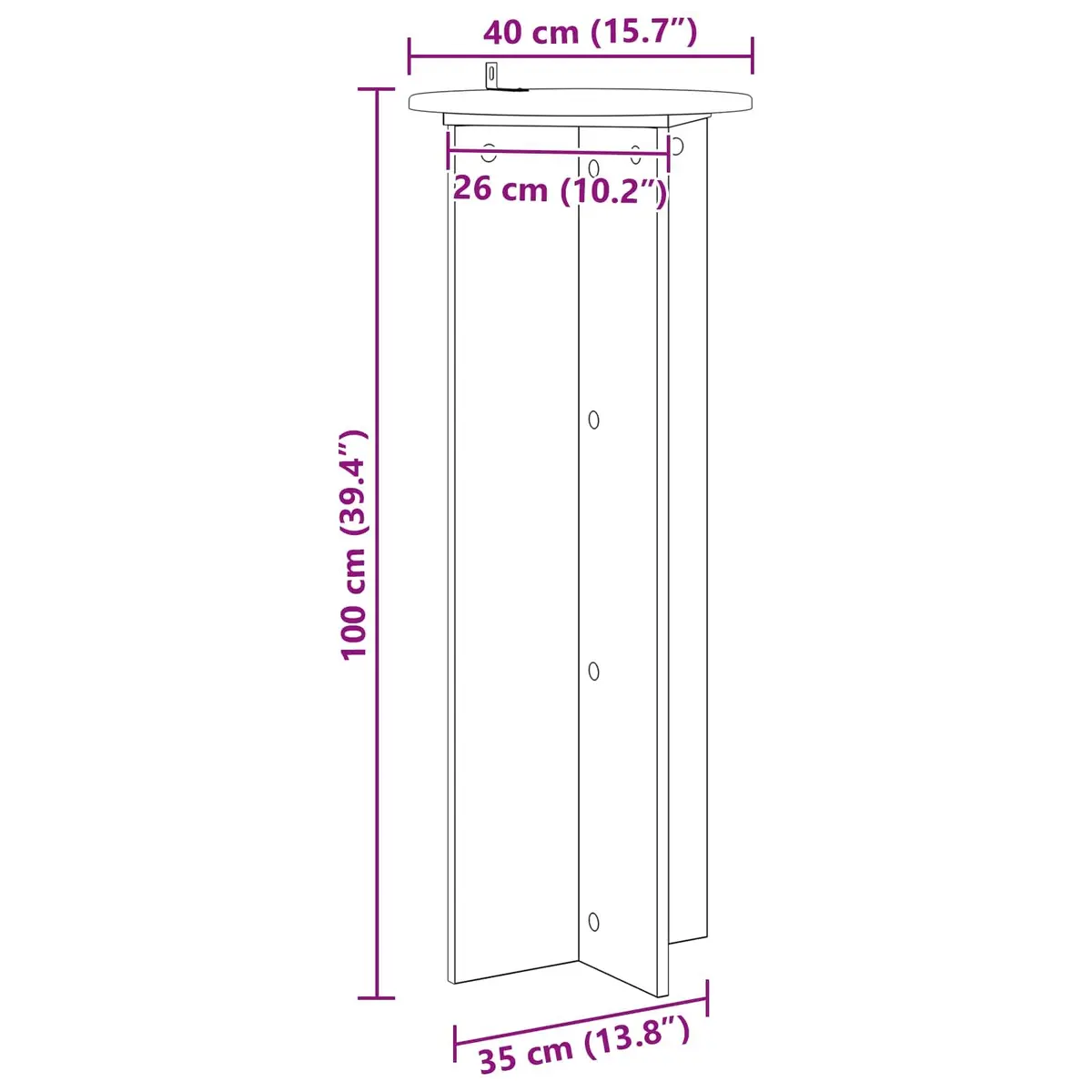 Plant Stand Engineered Wood Ø40 x 100 cm White 2 pcs
