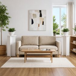 Stylish White Plant Stand Set - 2 Pcs Engineered Wood